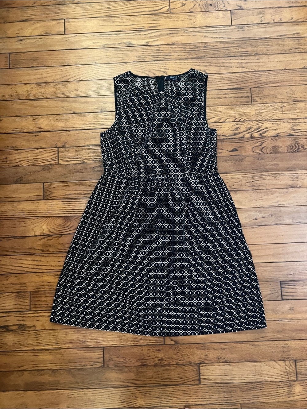 Madewell Black and White Sleeveless Fit-and-Flare Dress